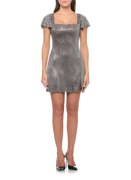 26FW 셀프 포트레이트 미디 원피스 AW26165SGR GREY RHINESTONE MESHGREY Black - SELF PORTRAIT