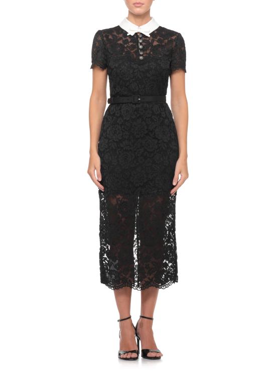 26FW 셀프 포트레이트 미디 원피스 AW26019MAB BLACK LACE CONTRASTBLACK - SELF PORTRAIT