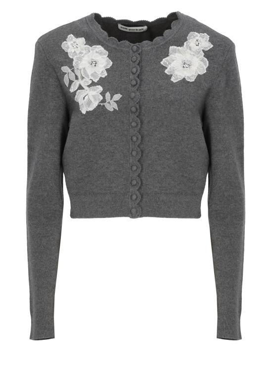 26FW 셀프 포트레이트 가디건 AW26150CGR GREY LACE FLOWERGREY