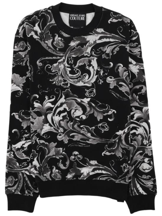 26FW 베르사체 바로코 프린트 스웨트 셔츠 79GAI3R0 FS201899 Black