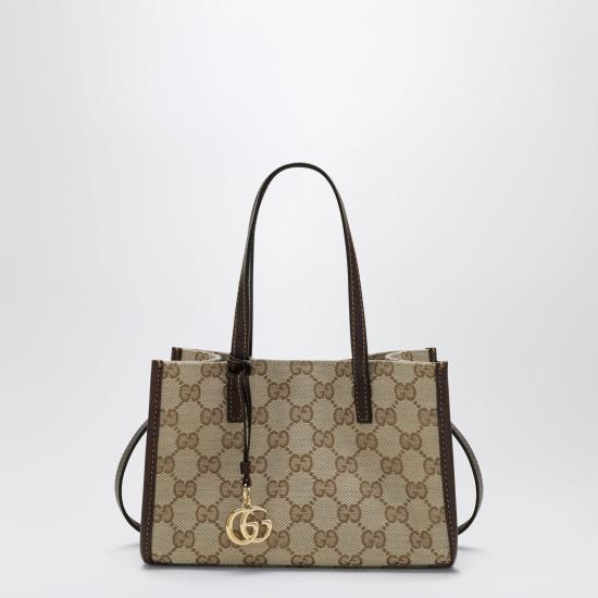26FW 구찌 더블 G 참 스몰 토트백 A006WKFAGBY Beige
