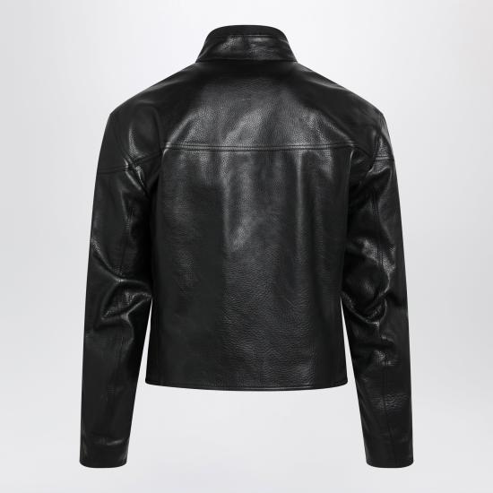 26FW 구찌 웹 디테일 레더 바이커 자켓 874158XNBDW Black - GUCCI
