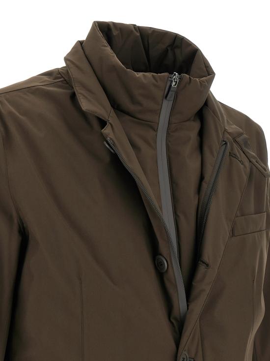 26FW 에르노 2 레이어 윈드스토퍼 이너 디테일 블레이저 PI001243U128408815 Brown - HERNO