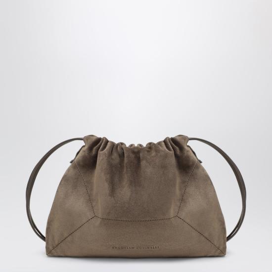 26FW 브루넬로 쿠치넬리 스웨이드 BC 듀오 파우치 백 MBDLD2808LE Brown