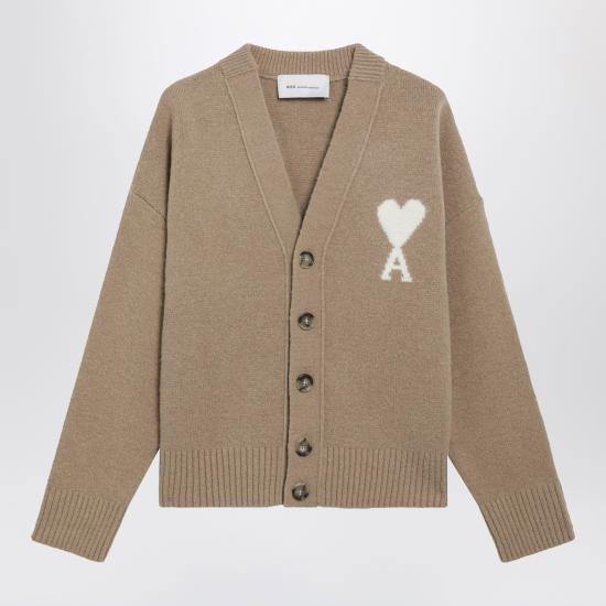 26FW 아미 빅 하트 로고 알파카 니트 가디건 UKC365KN0135 Beige