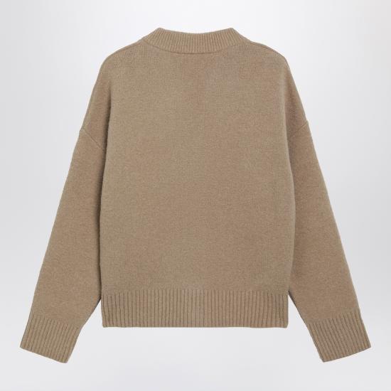 26FW 아미 빅 하트 로고 알파카 니트 가디건 UKC365KN0135 Beige - AMI