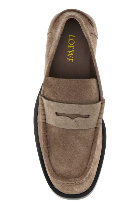 26FW 로에베 보바인 스웨이드 카프스킨 로퍼 M816290X67 HAZELNUT BEIGE - LOEWE