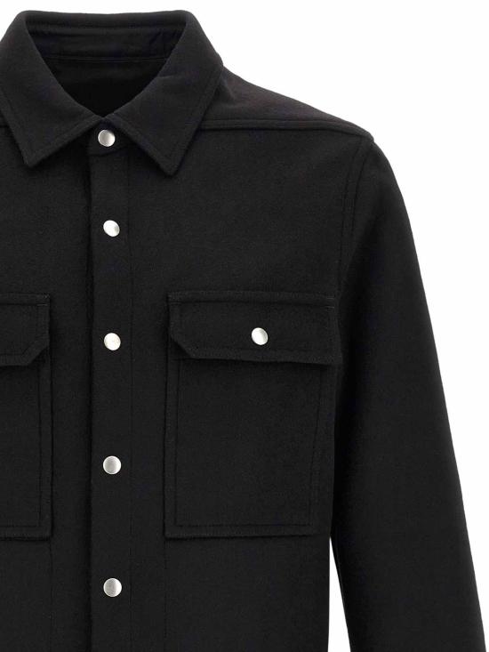  릭 오웬스 레더 오버셔츠 자켓 RU02F4729WMT09 BLACK - RICK OWENS