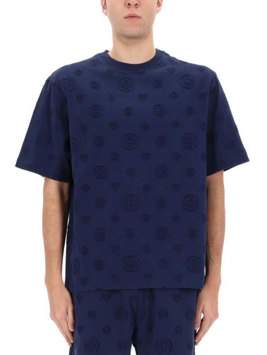 26SS 카사블랑카 반팔 티셔츠 MSP26JTS04403APPLIQUEMONOGRAM BLUE - CASABLANCA