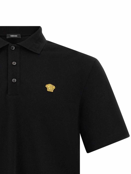  베르사체 폴로 티셔츠 10139061A156941B000 Black - VERSACE
