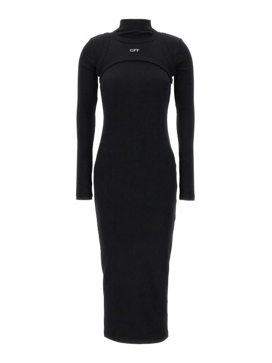  오프화이트 롱 원피스 2FU00681TW003 BLACK