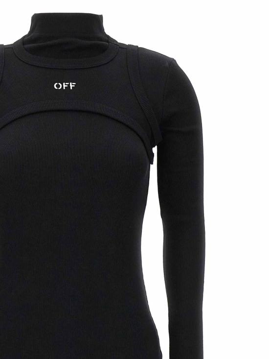  오프화이트 롱 원피스 2FU00681TW003 BLACK - OFF WHITE