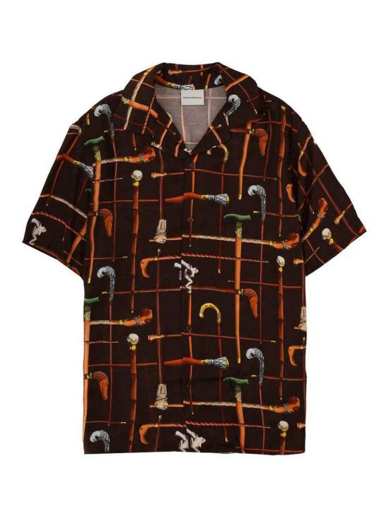 26SS 드롤드무슈 셔츠 SH230VI033BROWN MULTICOLOUR