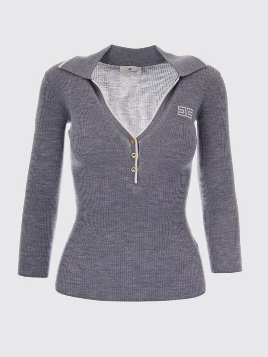 26FW 엘리자베타프랜치 폴로 티셔츠 MK17B66E2 G41 Grey - ELISABETTA FRANCHI