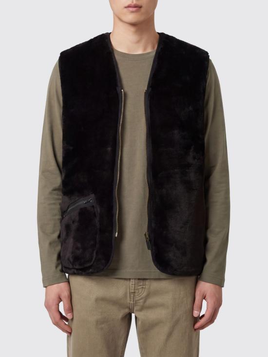 26FW 바버 웜 파일 웨이스트코트 집 인 라이너 MLI0004 BK11 Black