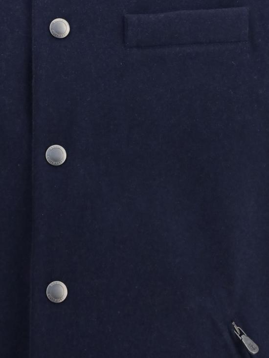 26FW 브루넬로 쿠치넬리 본디드 울 플란넬 디테처블 후드 다운 베스트 MM4701775 CQJ36 Blue - BRUNELLO CUCINELLI