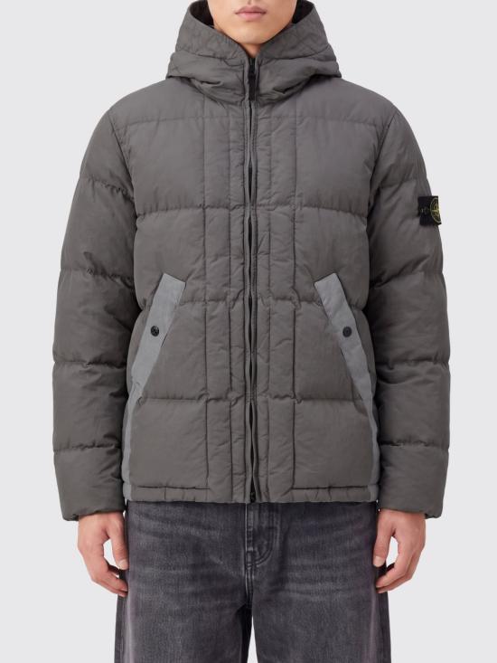 26FW 스톤 아일랜드 나일론 메탈 에코닐 드로우코드 헴 후드 다운 자켓 나일론 메탈 에코닐 드로우코드 헴 후드 다운 자켓 4100019S0019 V0060 Grey