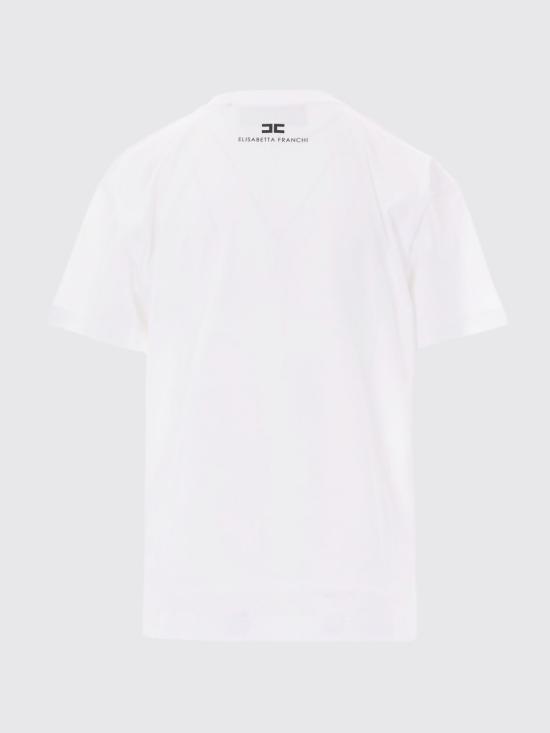 26FW 엘리자베타프랜치 반팔 티셔츠 MA03A66E2 270 White - ELISABETTA FRANCHI