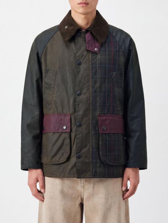 26FW 바버 패치워크 오버사이즈 비데일 왁스 재킷 MWX2500 OL71 Olive