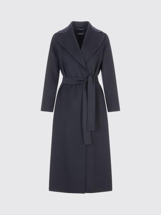 26FW 에스막스마라 폴도 버진 울 벨티드 롱 코트 2629016043600 012 Ink - 'S MAX MARA