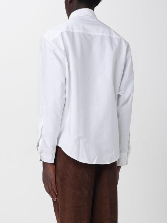 26FW 아미 스몰 하트 로고 박시 자수 셔츠 HSH822CO0031 168 White - AMI