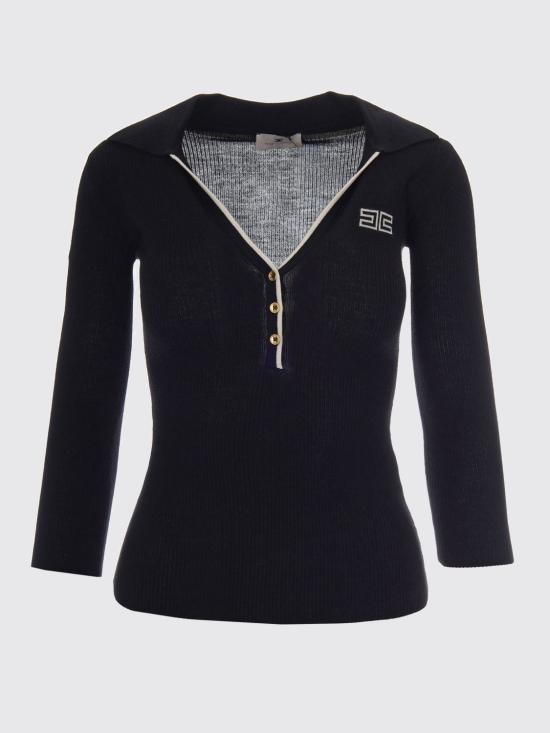 26FW 엘리자베타프랜치 폴로 티셔츠 MK17B66E2 685 Black - ELISABETTA FRANCHI
