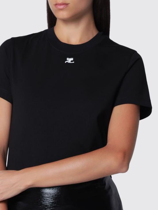 26FW 쿠레쥬 반팔 티셔츠 326JTS217JS0233 9999 Black - COURREGES