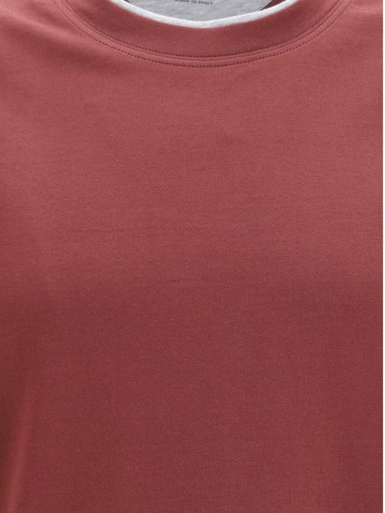 26FW 브루넬로 쿠치넬리 자수 로고 티셔츠 M0B137427 CGL17 Red - BRUNELLO CUCINELLI