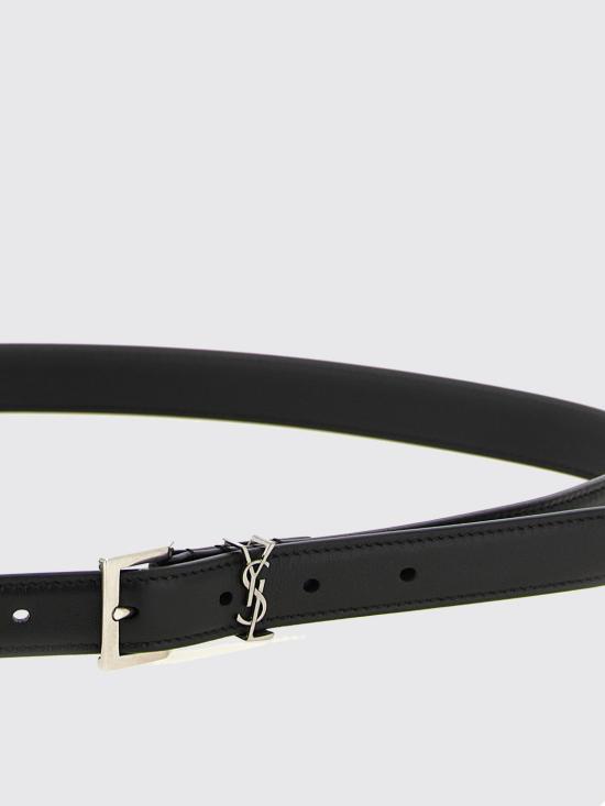 26FW 생로랑 카산드르 레더 벨트 A0054TBOO0E 1000 Black - SAINT LAURENT