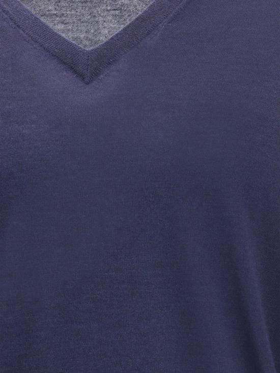 26FW 브루넬로 쿠치넬리 V넥 스웨터 M2400162 CW425 Navy - BRUNELLO CUCINELLI