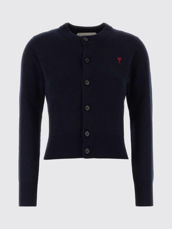 26FW 아미 크루넥 울 가디건 FKC361001 414 Navy - AMI