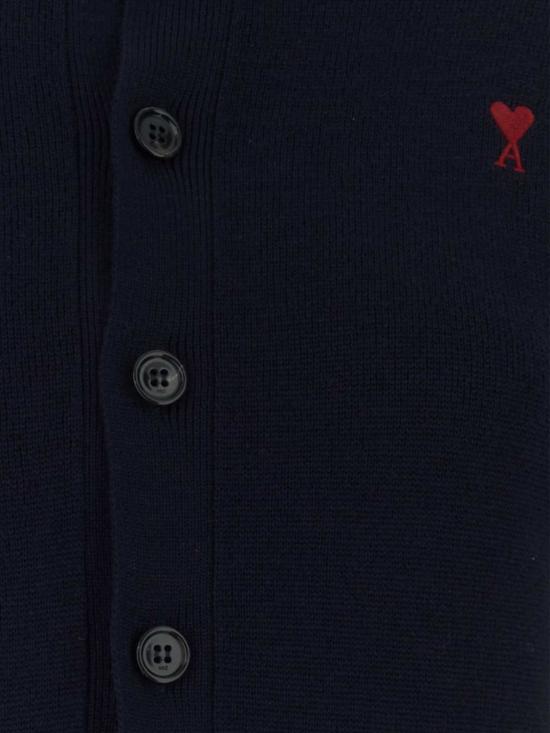 26FW 아미 크루넥 울 가디건 FKC361001 414 Navy - AMI