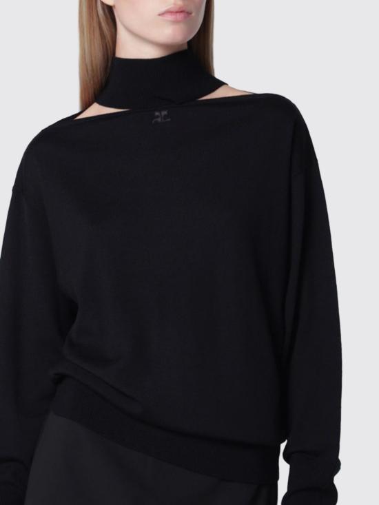 26FW 쿠레쥬 스웨터 326MPU281FI0085 9999 Black - COURREGES