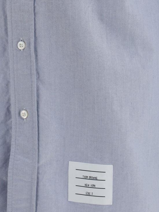 26FW 톰브라운 옥스포드 클래식 그로그랭 플래킷 셔츠 MWL010EF0313 480 Gnawed Blue - THOM BROWNE