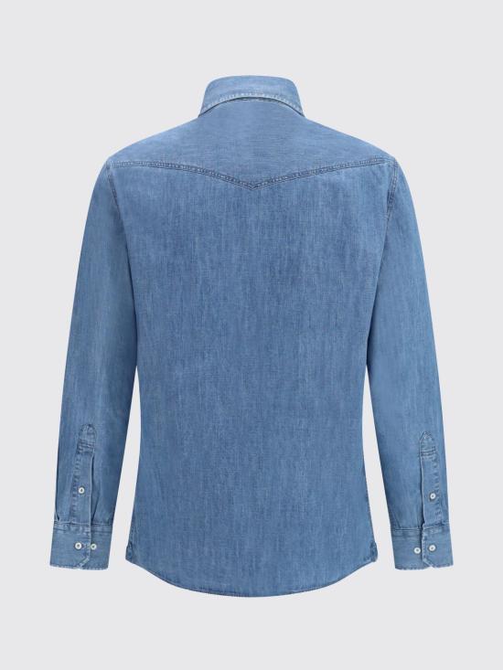 26FW 브루넬로 쿠치넬리 이지 핏 라이트웨이트 데님 셔츠 MH1924008 C8333 Denim - BRUNELLO CUCINELLI