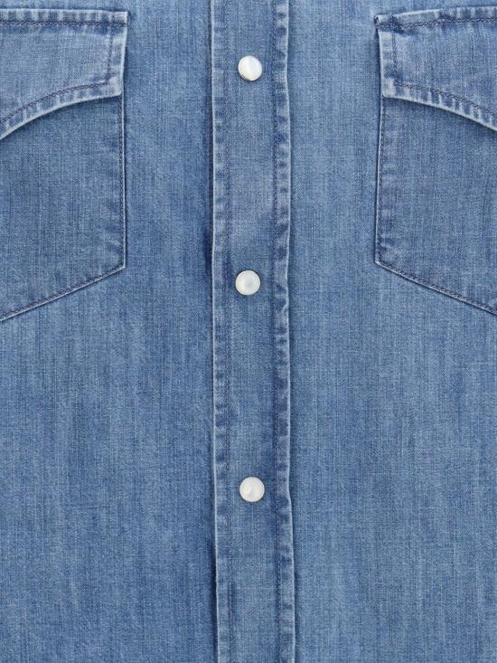 26FW 브루넬로 쿠치넬리 이지 핏 라이트웨이트 데님 셔츠 MH1924008 C8333 Denim - BRUNELLO CUCINELLI
