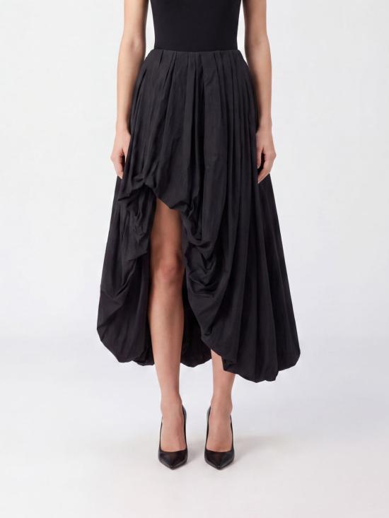 26FW 질샌더 롱 스커트 J03MA0343J70005 001 Black