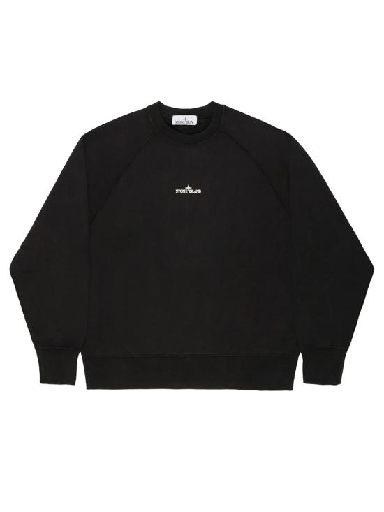 26FW 스톤 아일랜드 오가닉 코튼 플리스 오버사이즈핏 크루넥 스웨트셔츠 L2S15 6100008 S0466 V0029 BLACK DOM