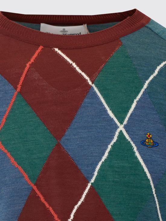 26FW 비비안웨스트우드 아가일 울 크루넥 스웨터 2701003AC00A0 O101 Multicolor - VIVIENNE WESTWOOD