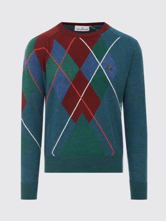 26FW 비비안웨스트우드 아가일 울 크루넥 스웨터 2701003AC00A0 O101 Multicolor - VIVIENNE WESTWOOD