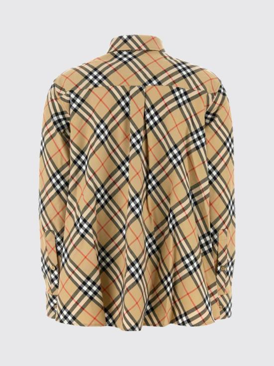 26FW 버버리 체크 자수 코튼 셔츠 8113599 Sand - BURBERRY