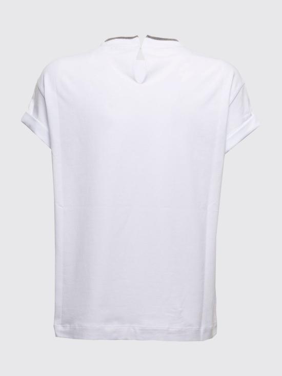 26FW 브루넬로 쿠치넬리 반팔 티셔츠 MPT18BD200 C159 White - BRUNELLO CUCINELLI