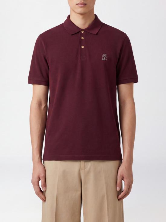 26FW 브루넬로 쿠치넬리 피케 폴로 셔츠 ME8548788 CDC80 Burgundy