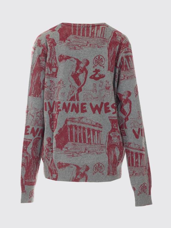 26FW 비비안웨스트우드 줄리안 브이넥 스웨터 27010039Y001V P001 Grey - VIVIENNE WESTWOOD