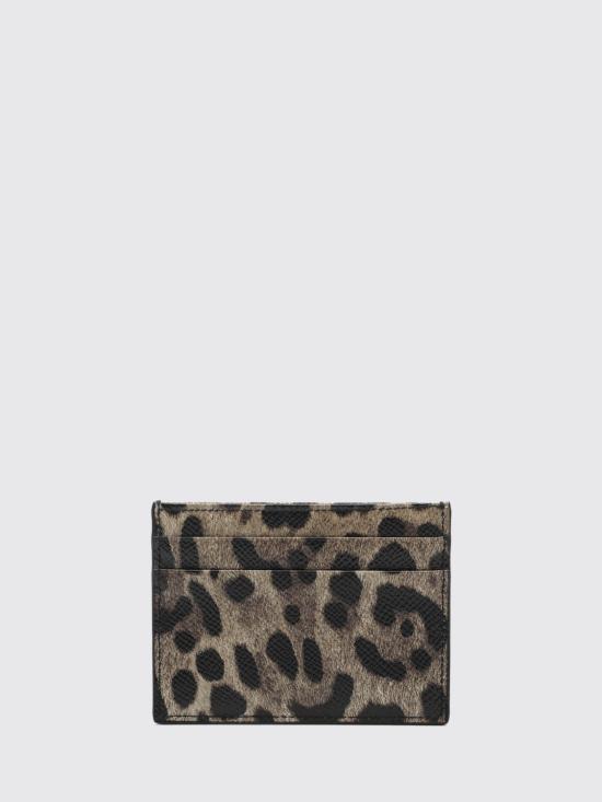 26FW 돌체앤가바나 레오파드 프린트 폴리싱 카프스킨 카드 홀더 BI0330AX566 HY13M Brown - DOLCE & GABBANA