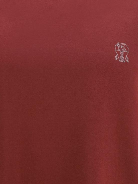 26FW 브루넬로 쿠치넬리 코튼 저지 크루넥 티셔츠 M0B138440 CGL17 Red - BRUNELLO CUCINELLI