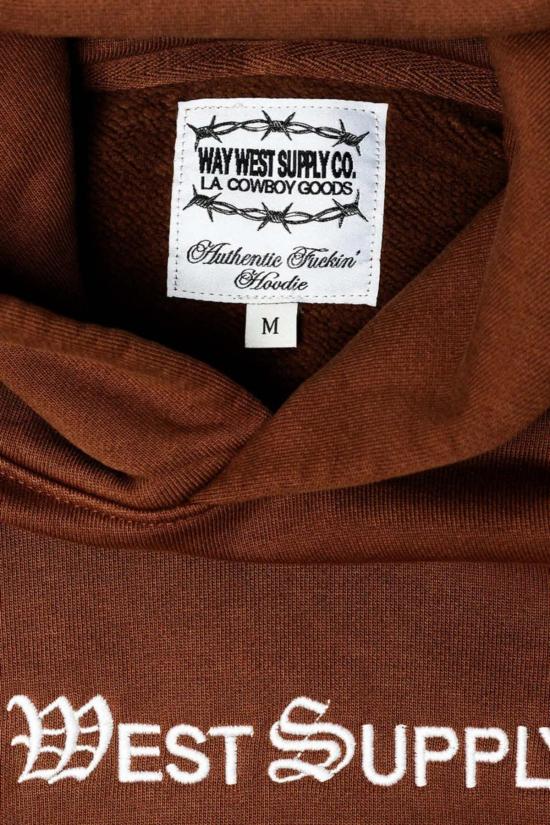  Way West Supply Co 후드 티셔츠 웨이 웨스트 서플라이 컴퍼니 마력 후드티 (러스트 브라운) - OTHER BRANDS