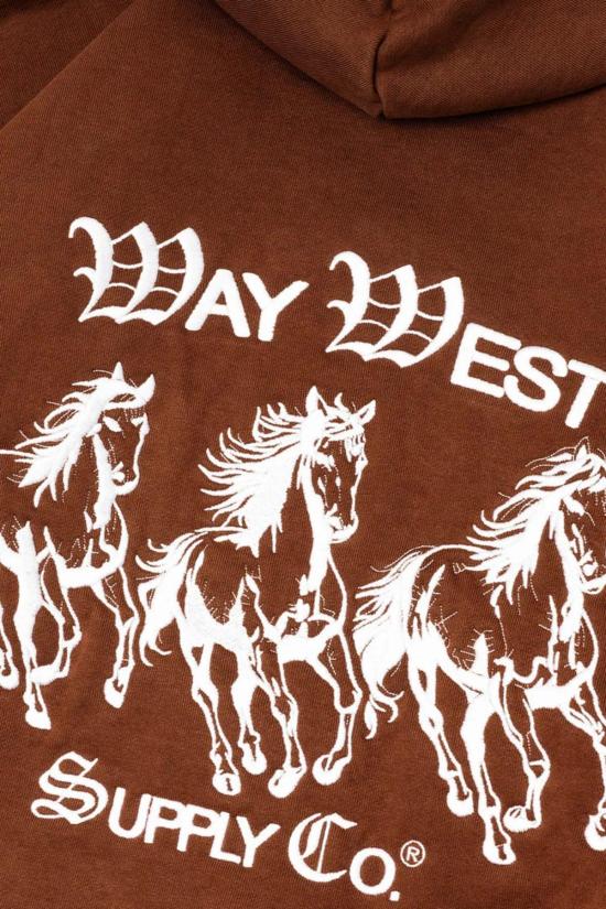  Way West Supply Co 후드 티셔츠 웨이 웨스트 서플라이 컴퍼니 마력 후드티 (러스트 브라운) - OTHER BRANDS