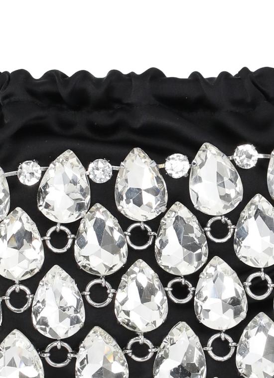 26SS 셀프 포트레이트 토트백 SS26310SLSILVER CRYSTAL CHAINMAILSILVER Black - SELF PORTRAIT