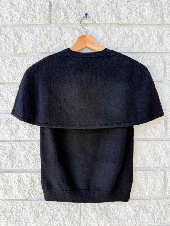  조나단 심카이 반팔 티셔츠 Jonathan Simkhai Yuki S/S 케이프 탑 블랙 - JONATHAN SIMKHAI